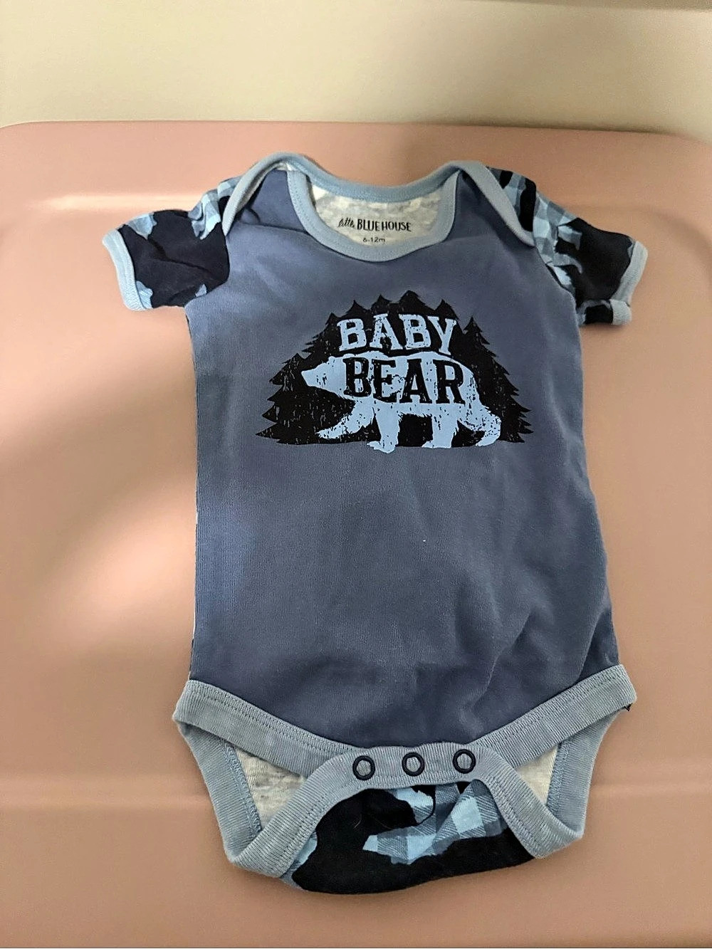 Little Blue House Baby Bear Bodysuit Blue & Gray Baby 6-12M
